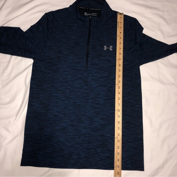 Under Armour Mens Heatgear Blue Long Sleeve Quarter Zip Shirt Size Medium - Picture 4 of 6